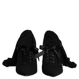 Black Stiletto Heels Mid Calf Boots Shoes