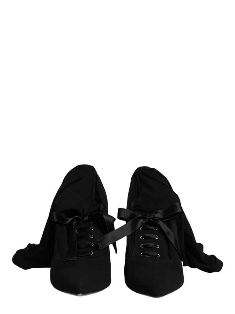 Black Stiletto Heels Mid Calf Boots Shoes alternative