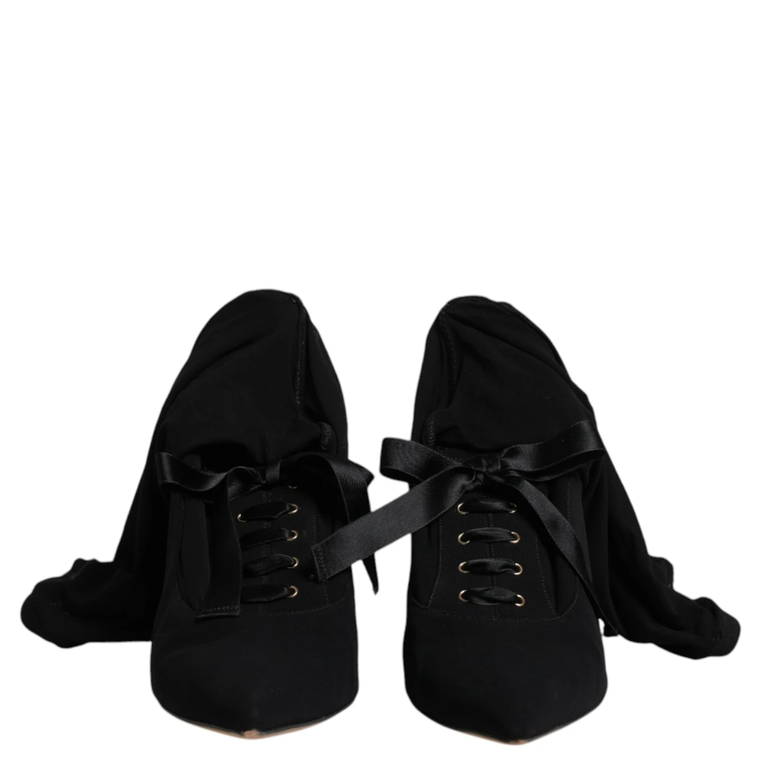 Black Stiletto Heels Mid Calf Boots Shoes