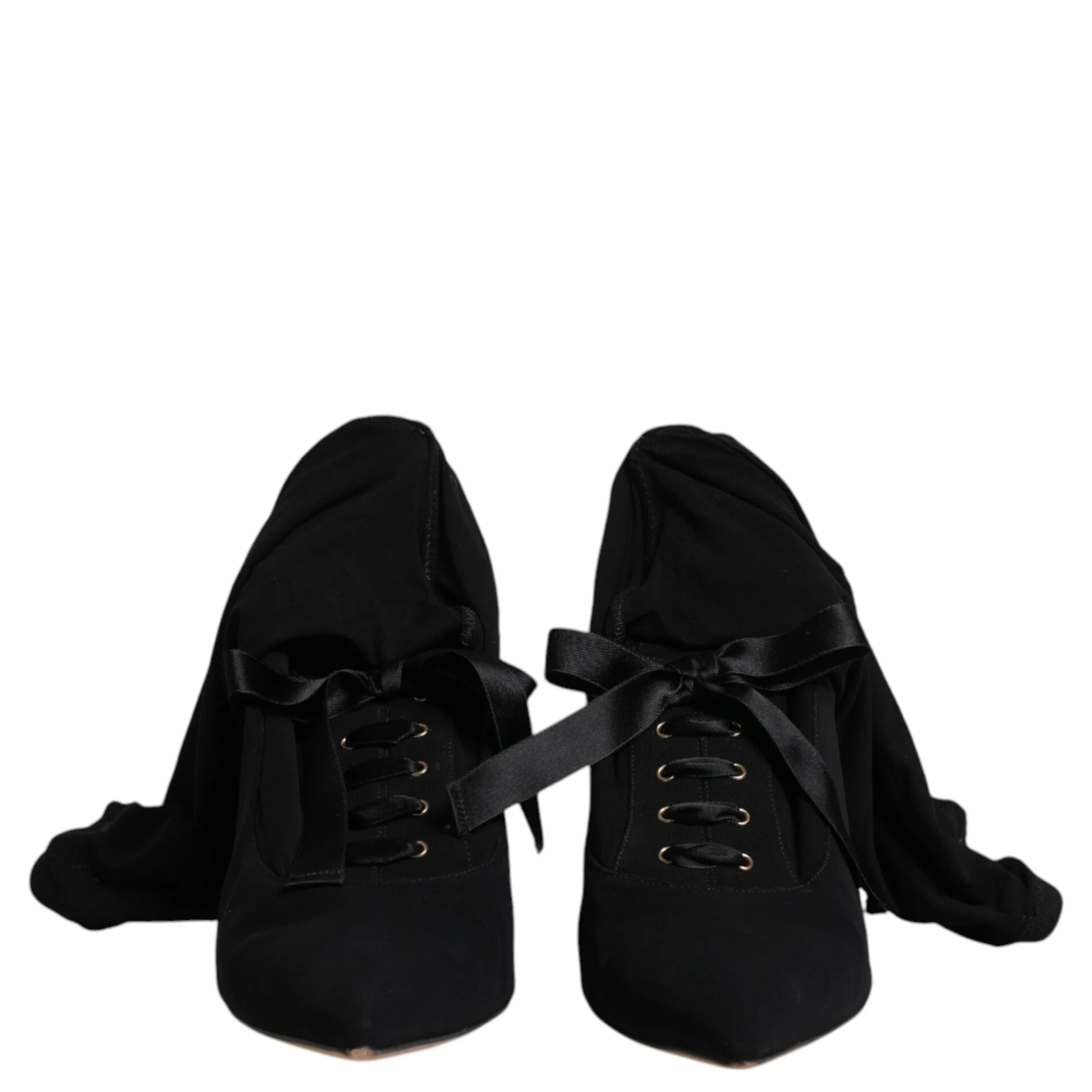 Black Stiletto Heels Mid Calf Boots Shoes