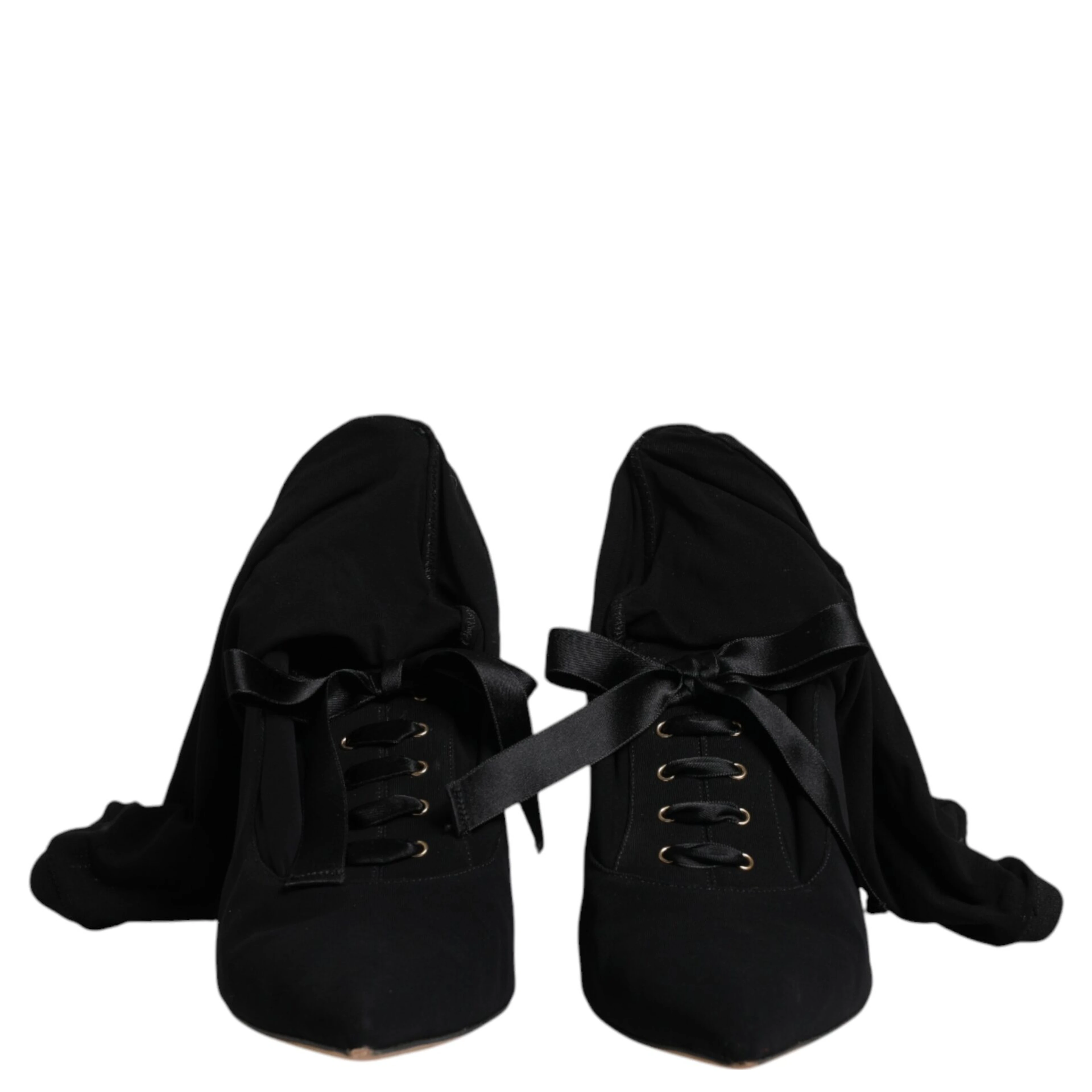 Black Stiletto Heels Mid Calf Boots Shoes