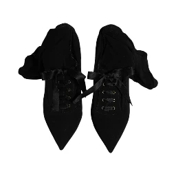 Black Stiletto Heels Mid Calf Boots Shoes