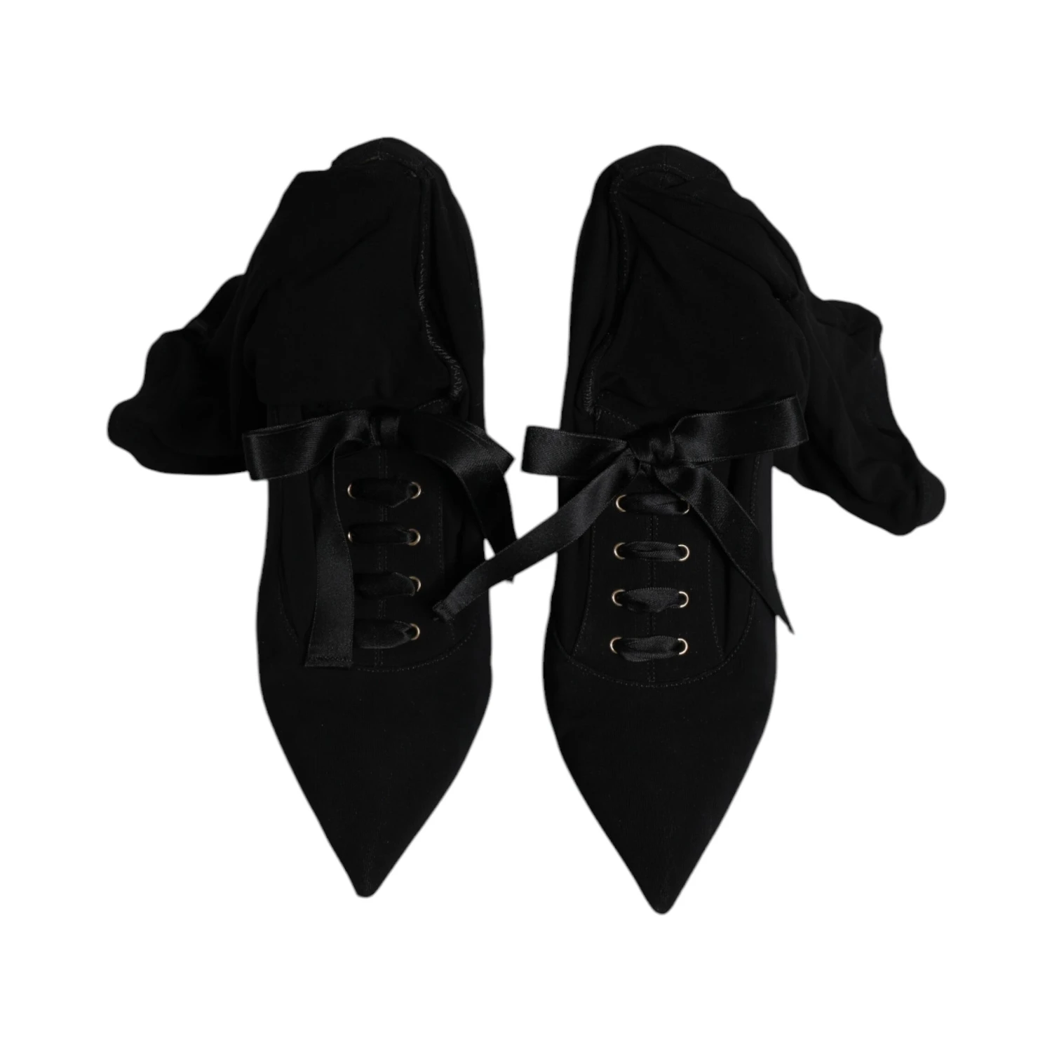 Black Stiletto Heels Mid Calf Boots Shoes