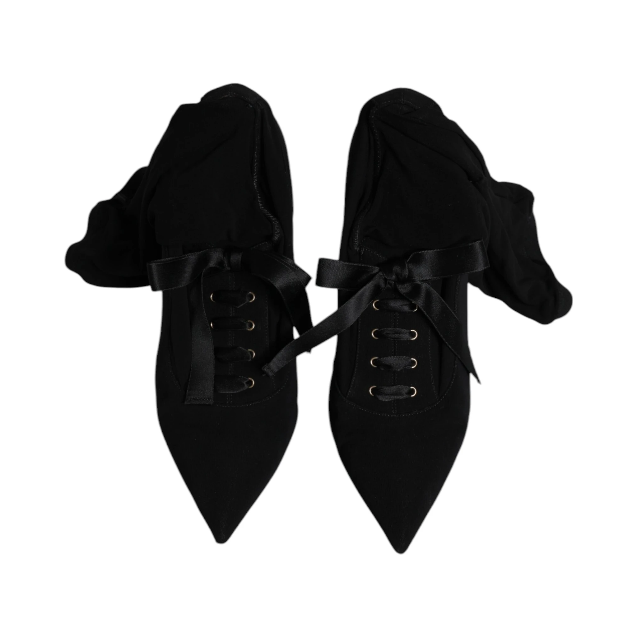 Black Stiletto Heels Mid Calf Boots Shoes