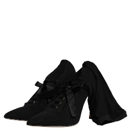 Black Stiletto Heels Mid Calf Boots Shoes