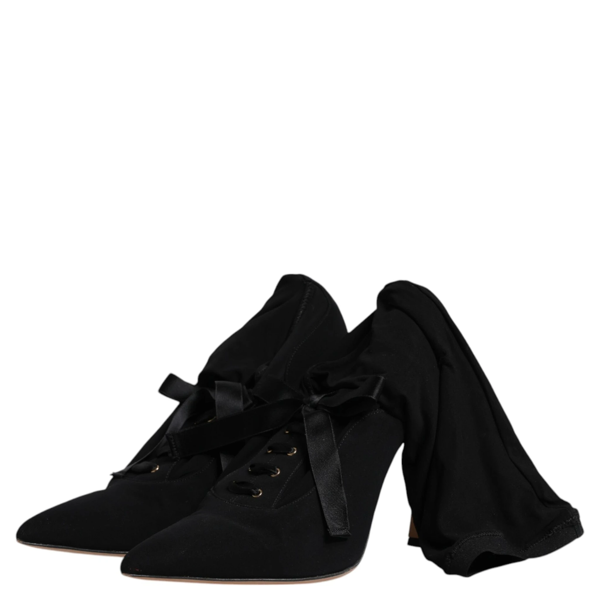 Black Stiletto Heels Mid Calf Boots Shoes