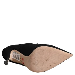 Black Stiletto Heels Mid Calf Boots Shoes