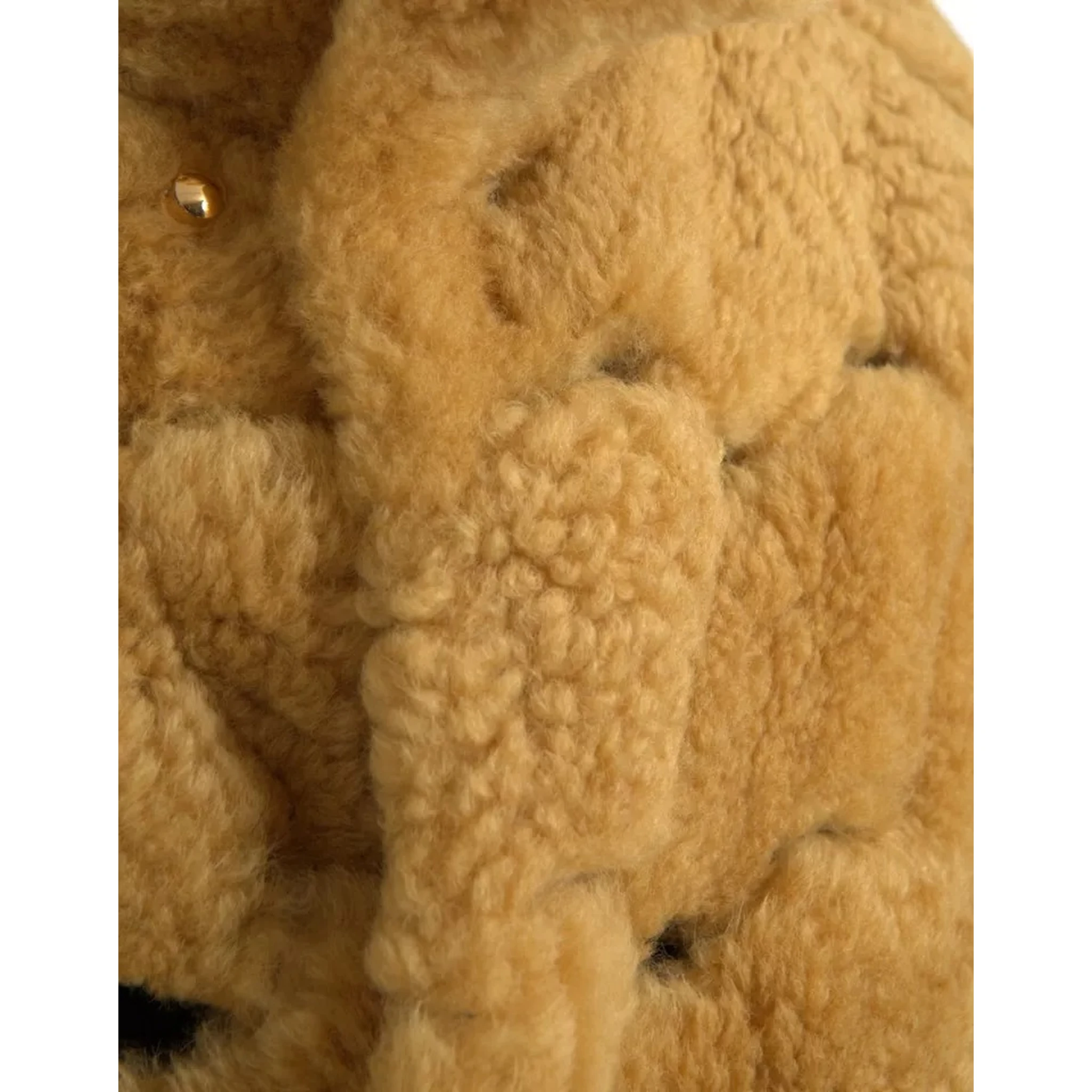 Yellow Wool Long Teddy Coat Jacket