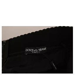 Black Check Flounce Detailed Wool Mini Skirt