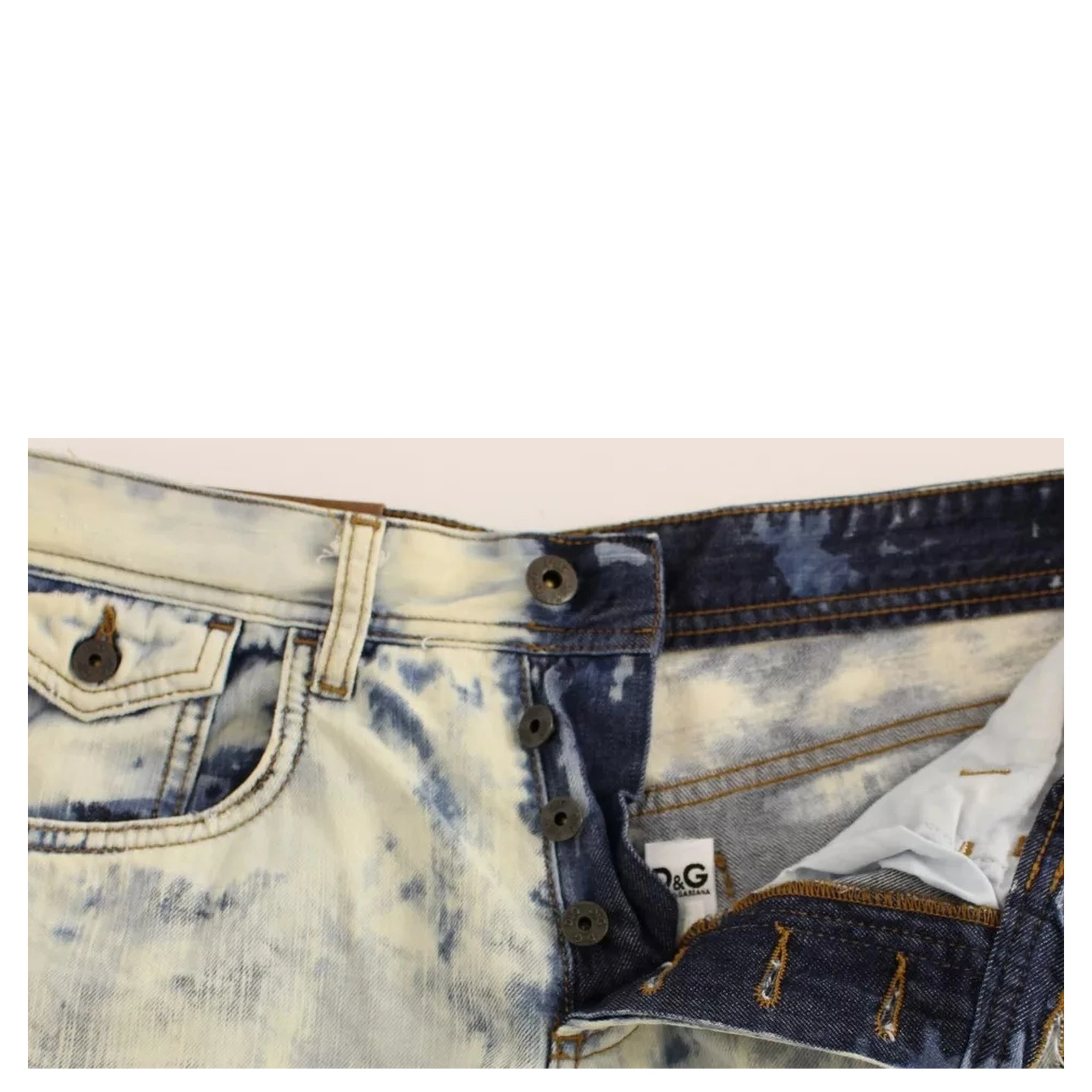 Blue D&G Cotton Washed Jeans Denim Shorts