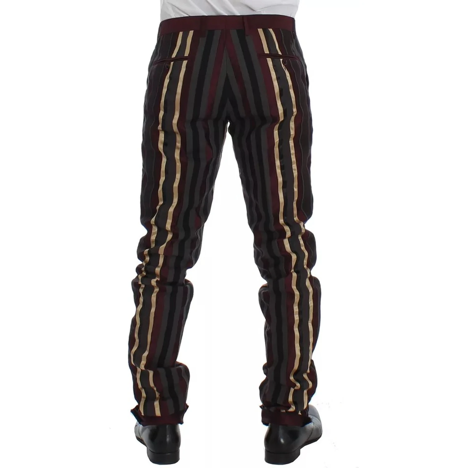 Multicolor Striped Runway 3 Piece Slim Fit Vest Suit