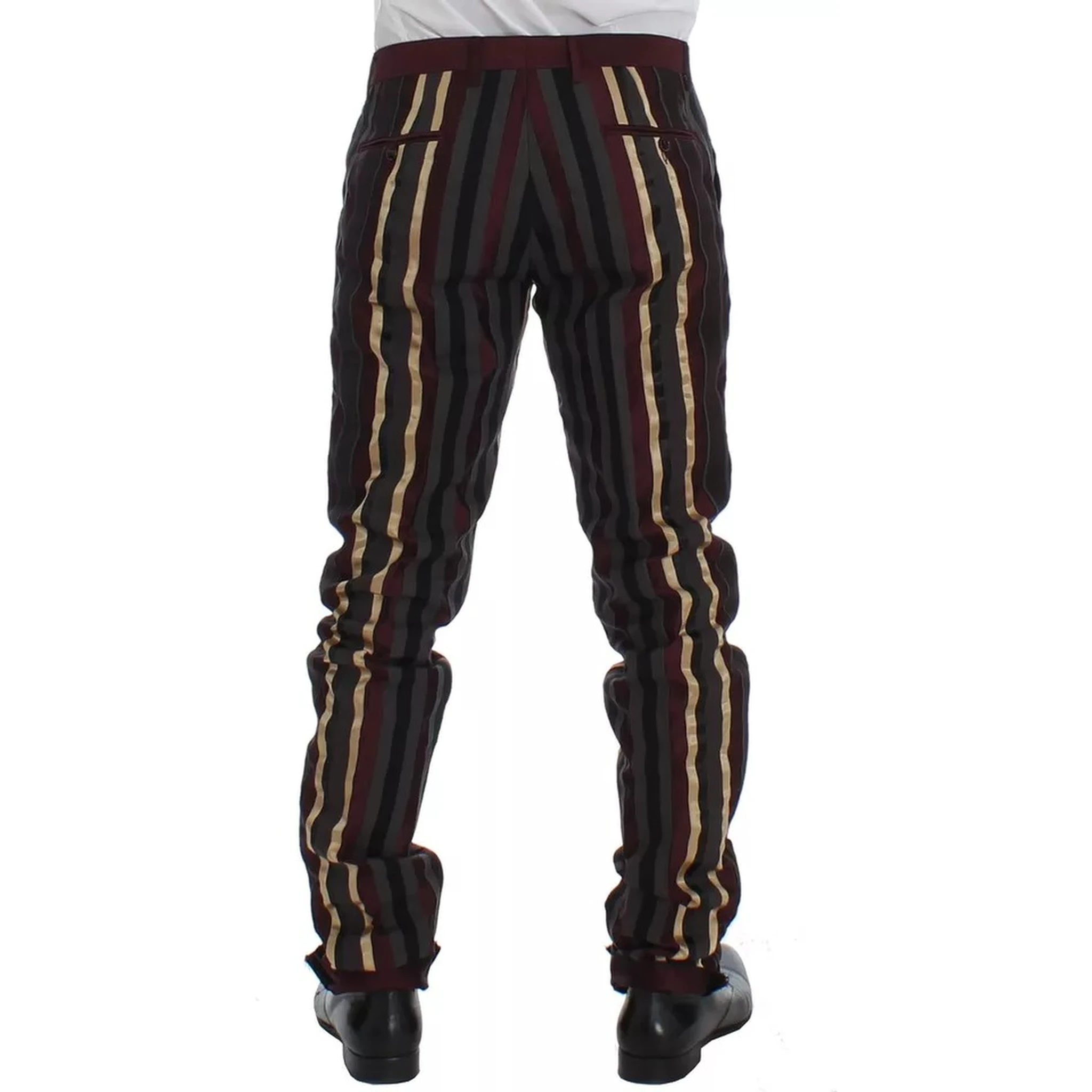 Multicolor Striped Runway 3 Piece Slim Fit Vest Suit