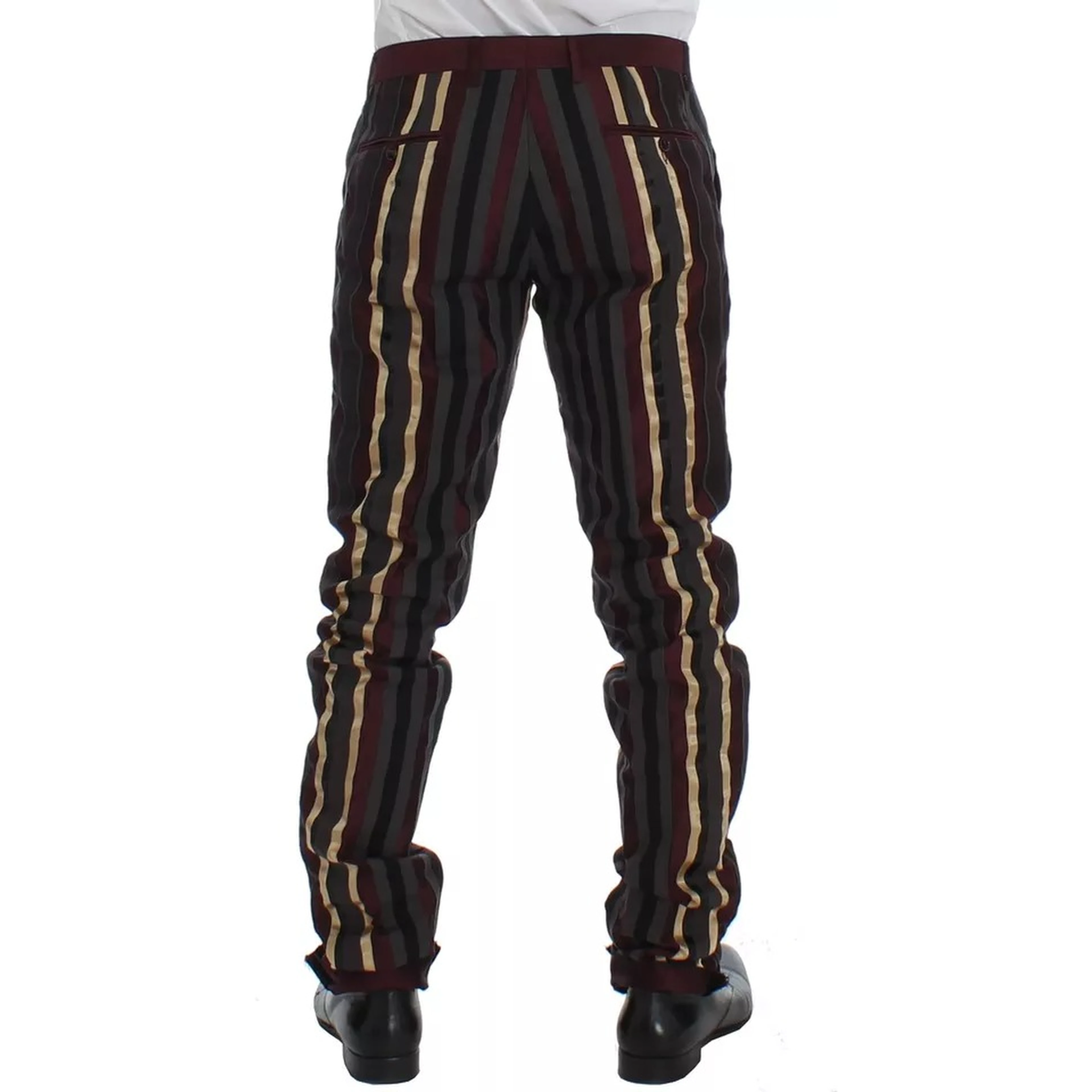 Multicolor Striped Runway 3 Piece Slim Fit Vest Suit