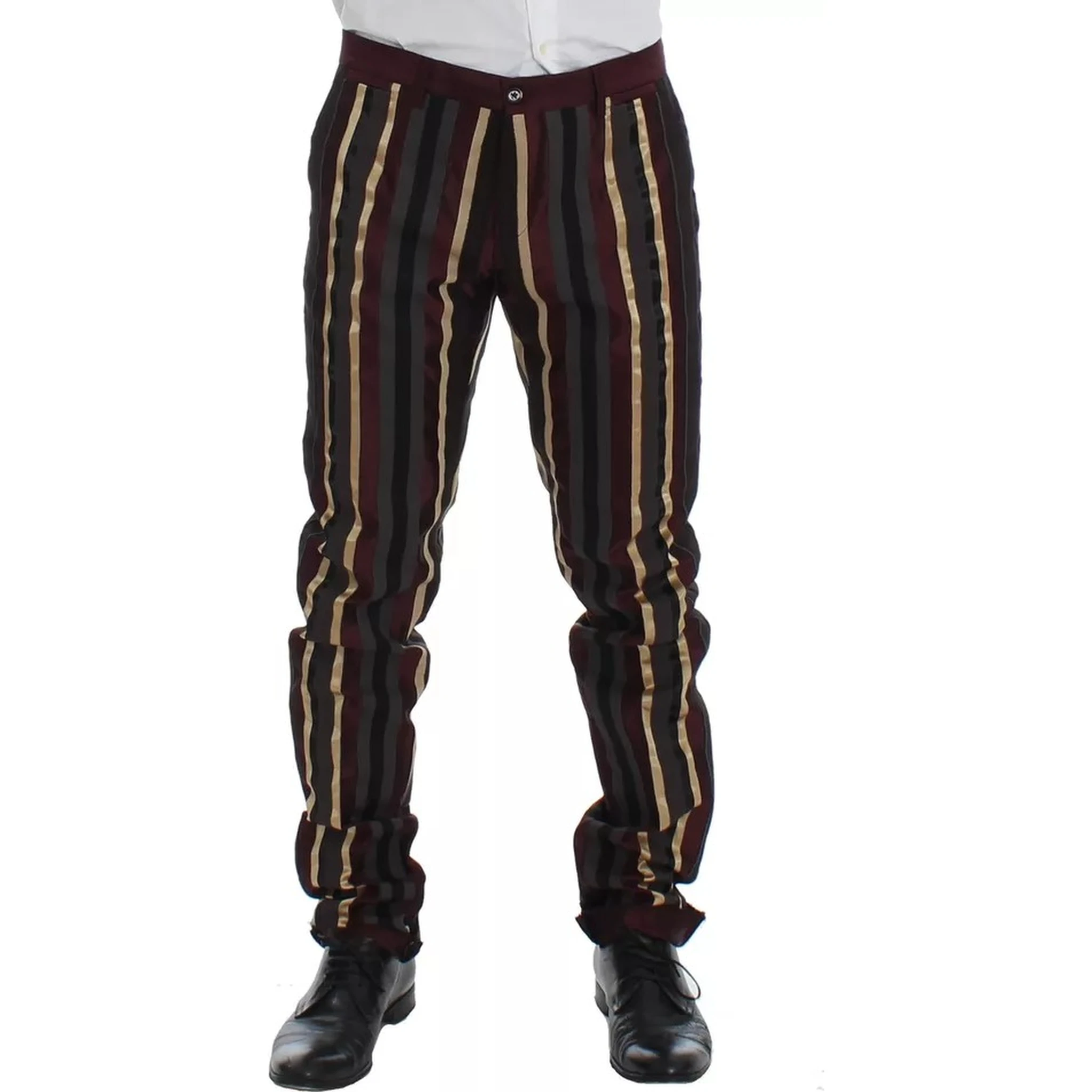 Multicolor Striped Runway 3 Piece Slim Fit Vest Suit