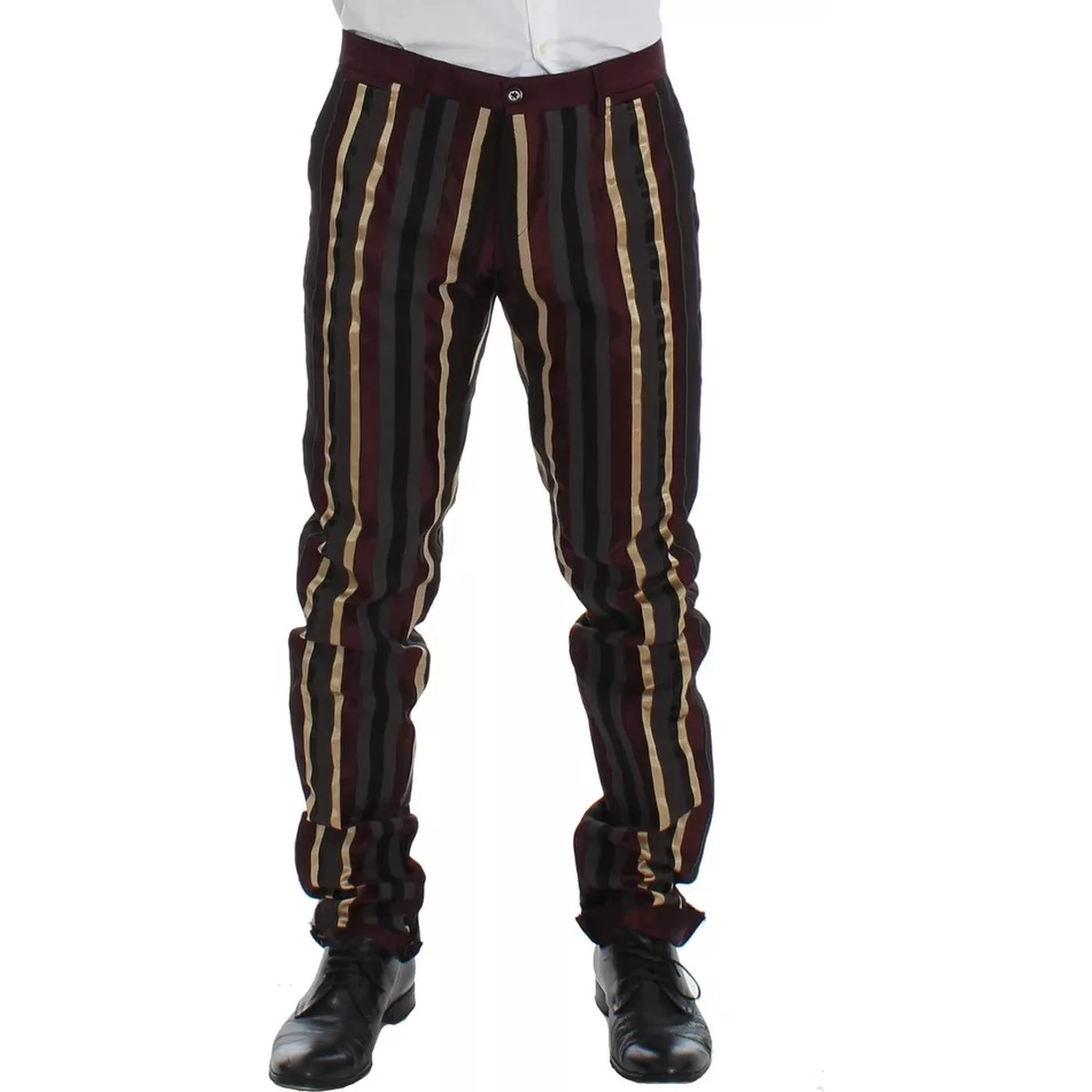 Multicolor Striped Runway 3 Piece Slim Fit Vest Suit