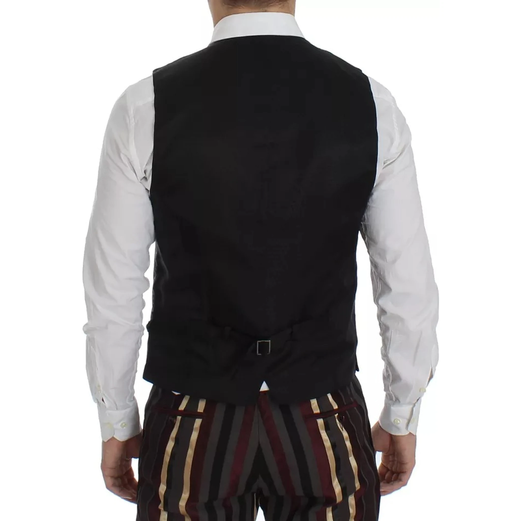 Multicolor Striped Runway 3 Piece Slim Fit Vest Suit