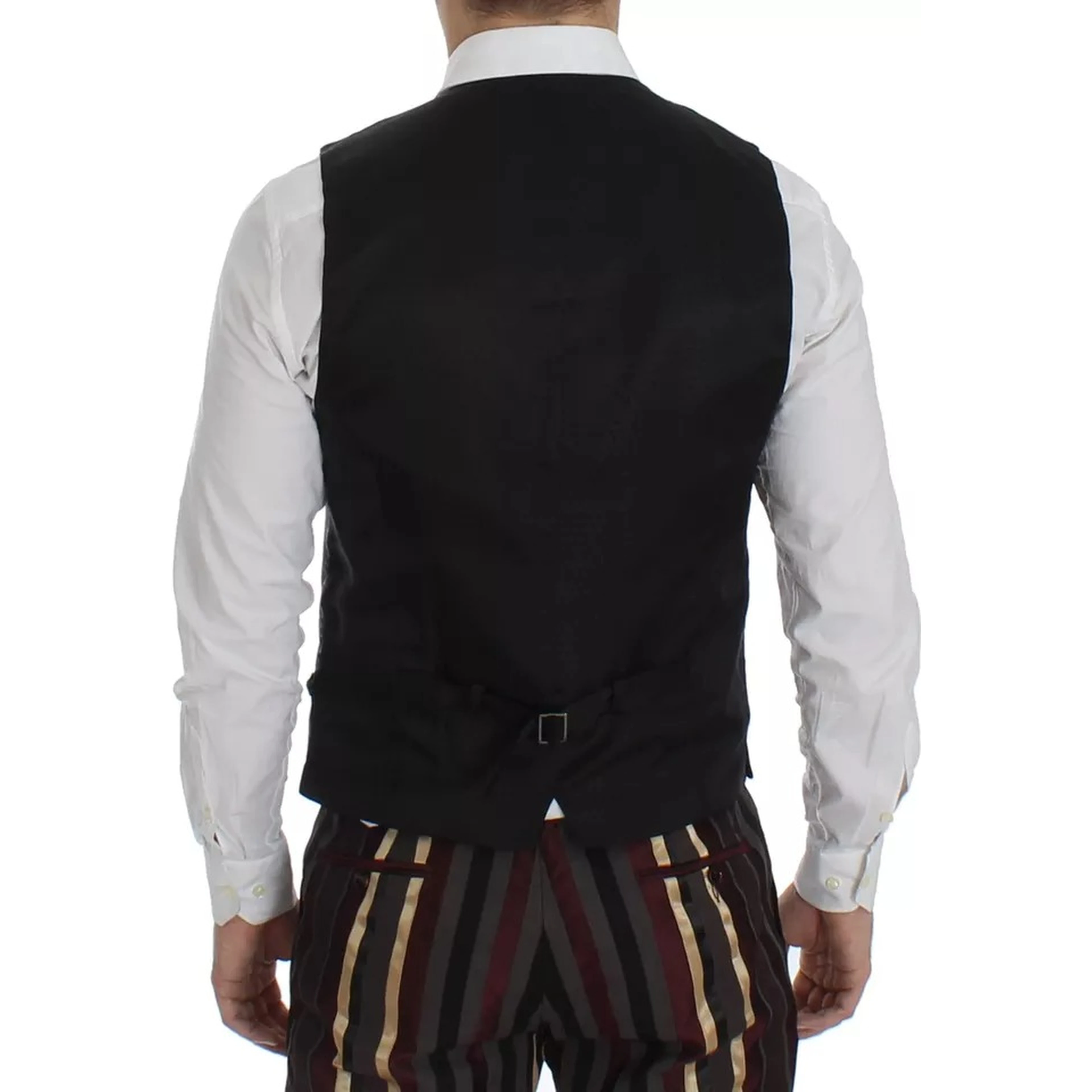 Multicolor Striped Runway 3 Piece Slim Fit Vest Suit