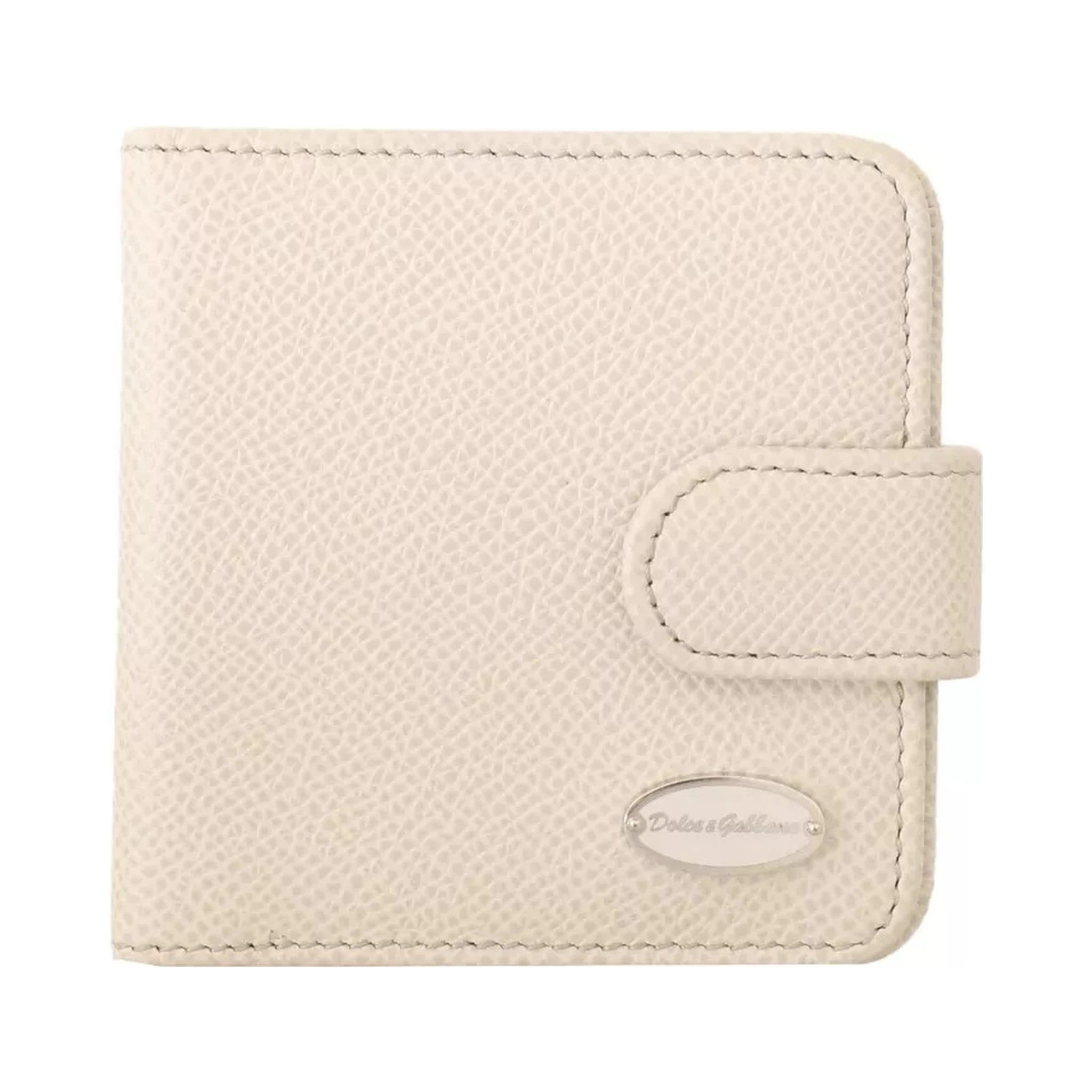 White Dauphine Leather Condom Case Holder Pocket Wallet