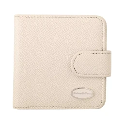 White Dauphine Leather Condom Case Holder Pocket Wallet