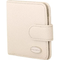 White Dauphine Leather Condom Case Holder Pocket Wallet