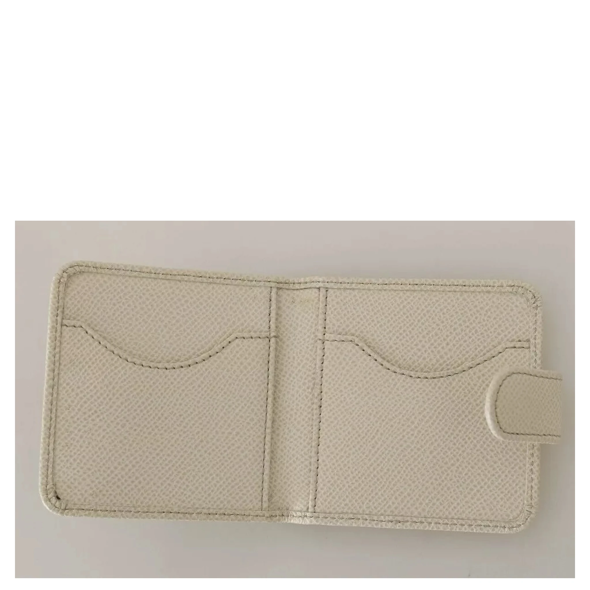 White Dauphine Leather Condom Case Holder Pocket Wallet