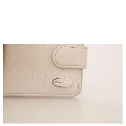 White Dauphine Leather Condom Case Holder Pocket Wallet