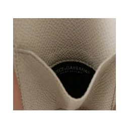 White Dauphine Leather Condom Case Holder Pocket Wallet