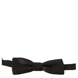Gray Dotted Silk Adjustable Neck Bow Tie