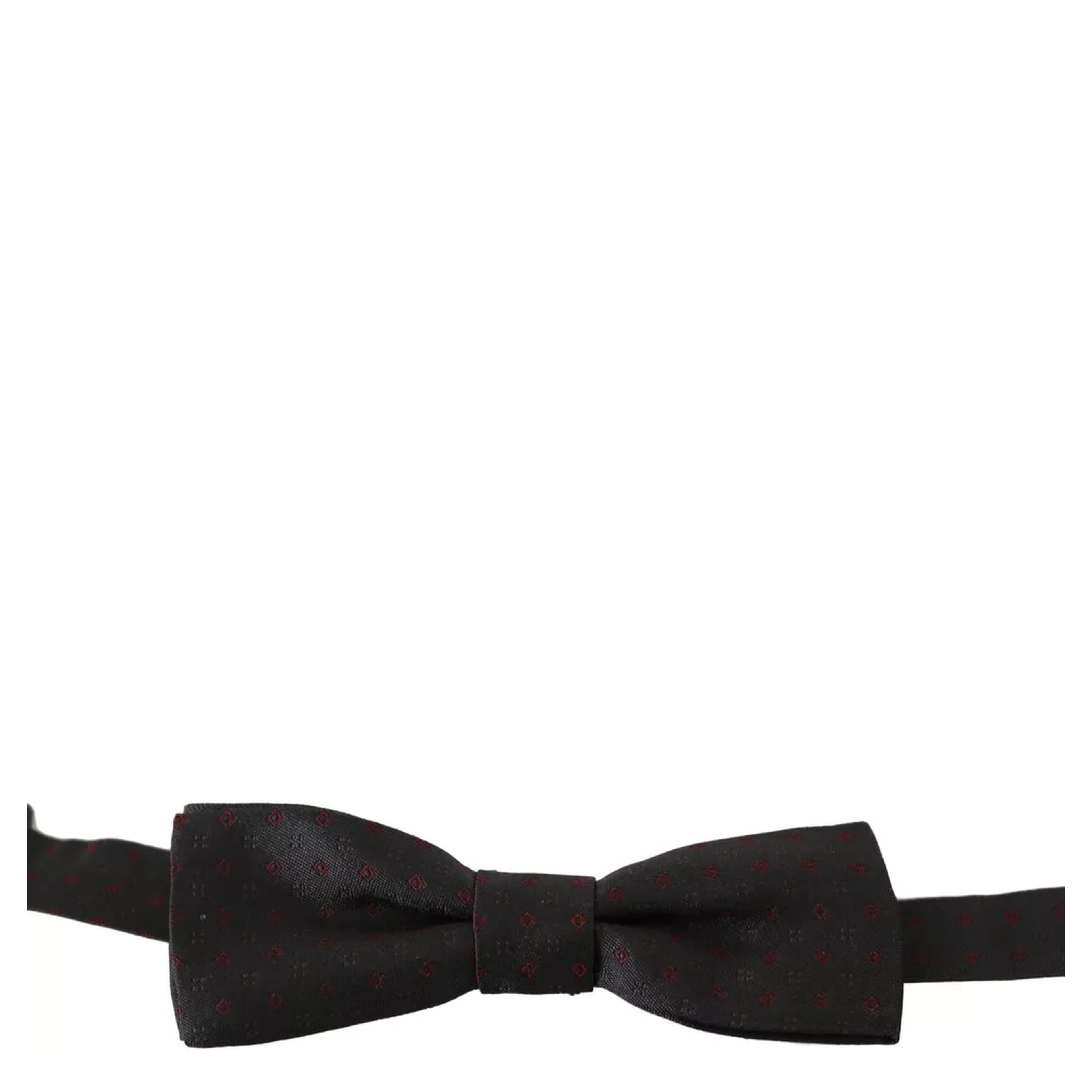 Gray Dotted Silk Adjustable Neck Bow Tie