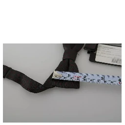 Gray Dotted Silk Adjustable Neck Bow Tie