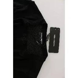 Black Virgin Wool Long Sleeve Top Blouse Top