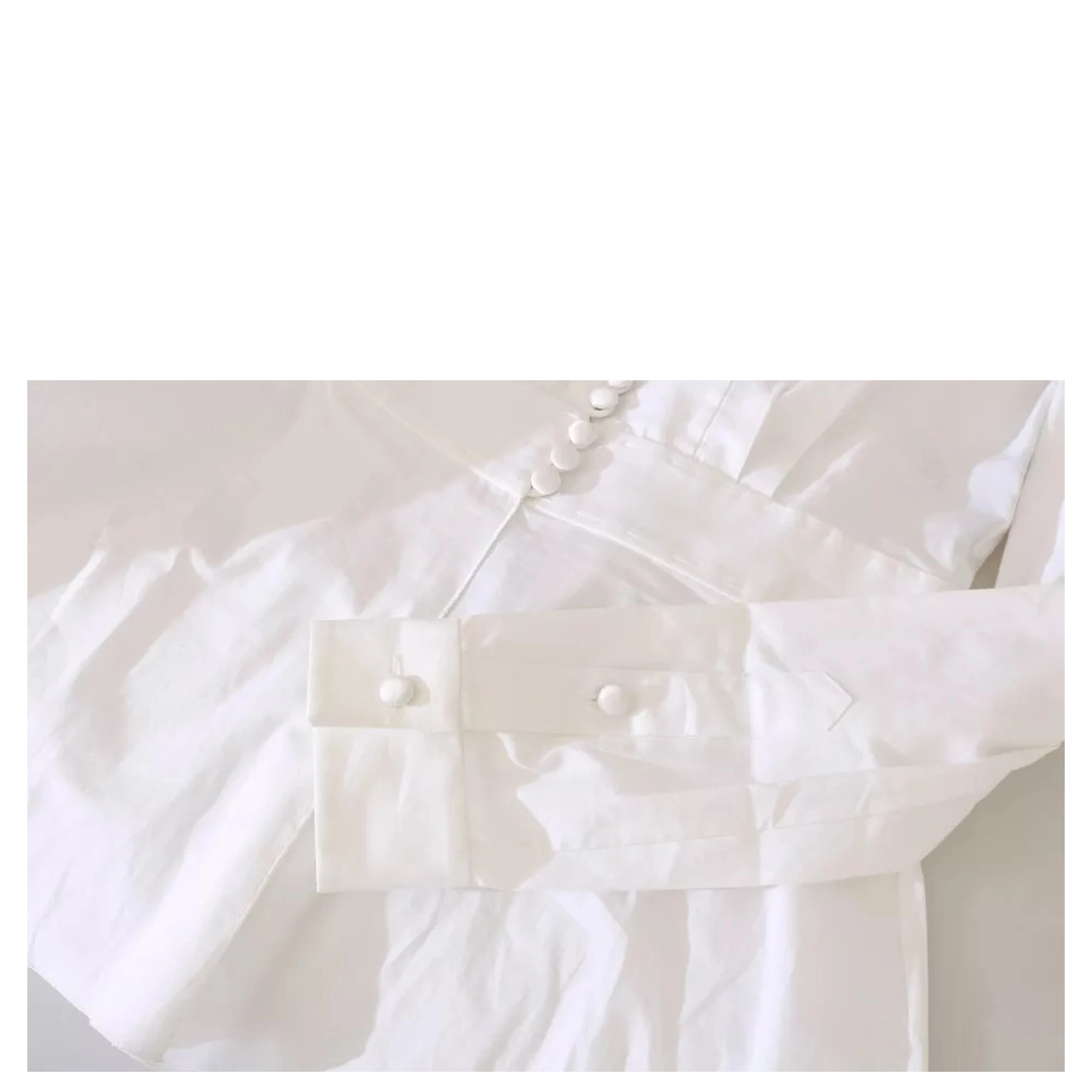 Black White Decorative Buttons Tops Shirt Blouse