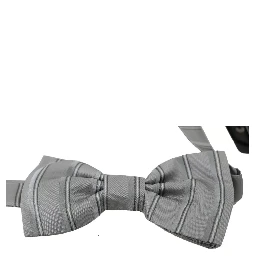 Light Gray Lining Adjustable Neck Butterfly Bow Tie