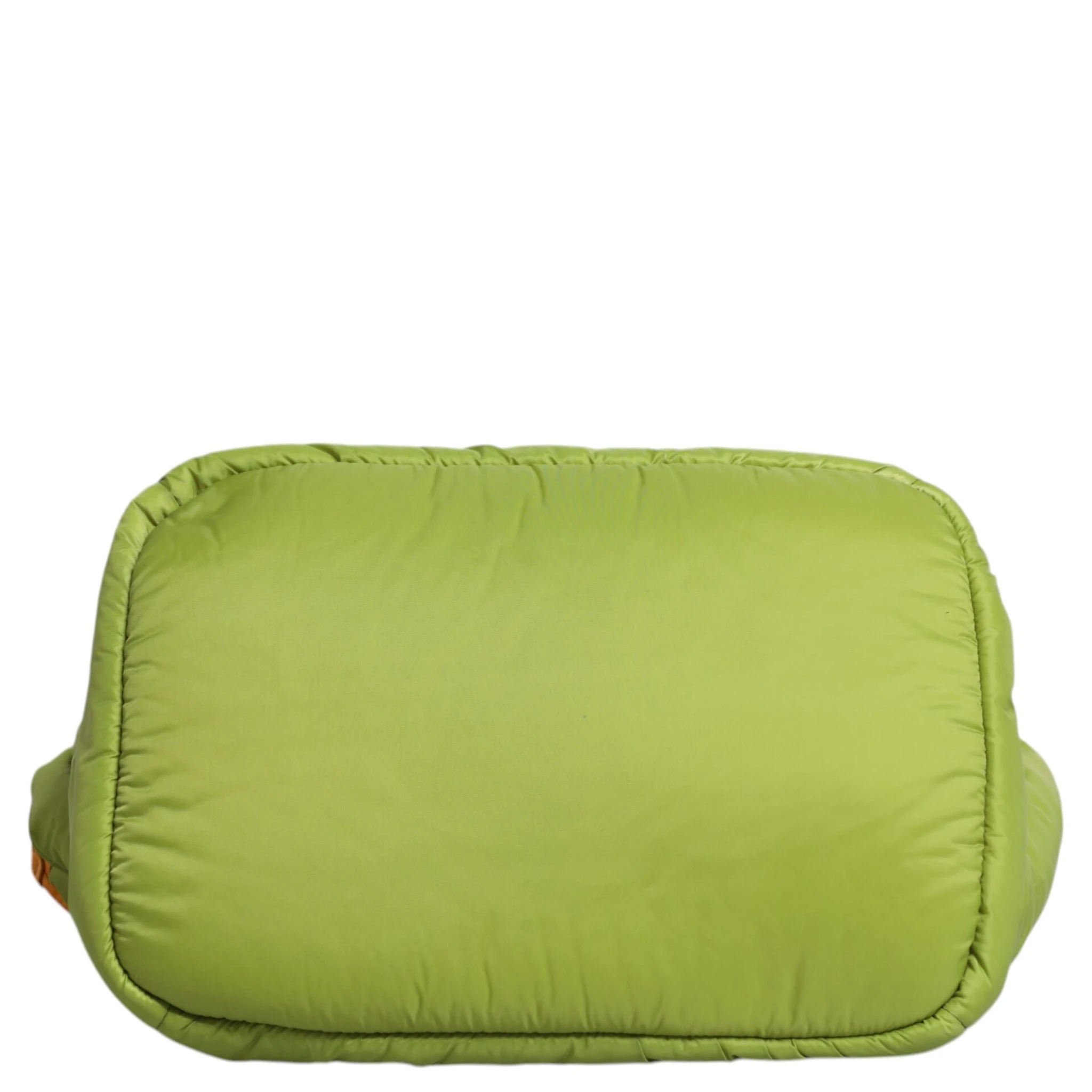 Green Nylon Padded Logo Plaque Tote Crossbody Bag