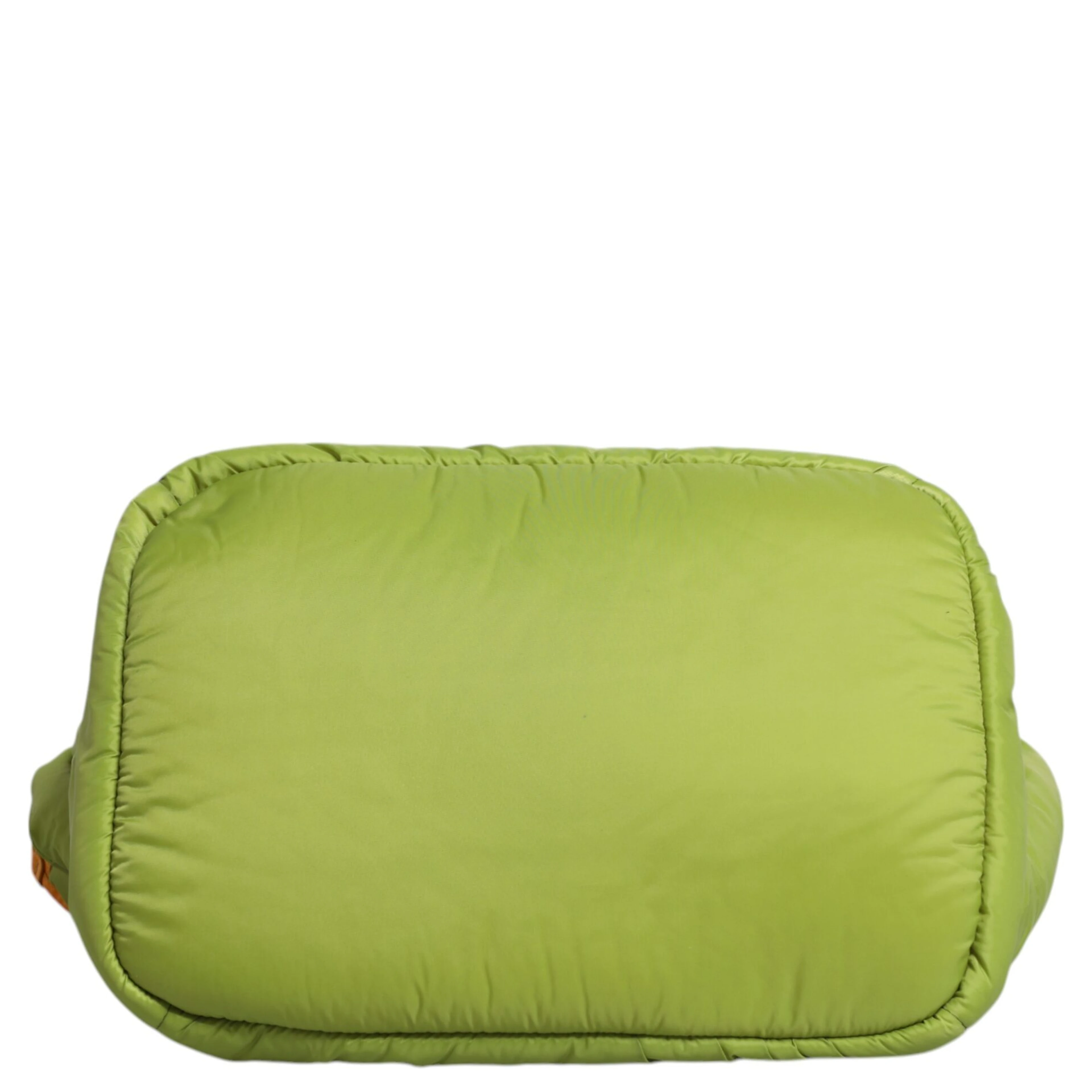 Green Nylon Padded Logo Plaque Tote Crossbody Bag