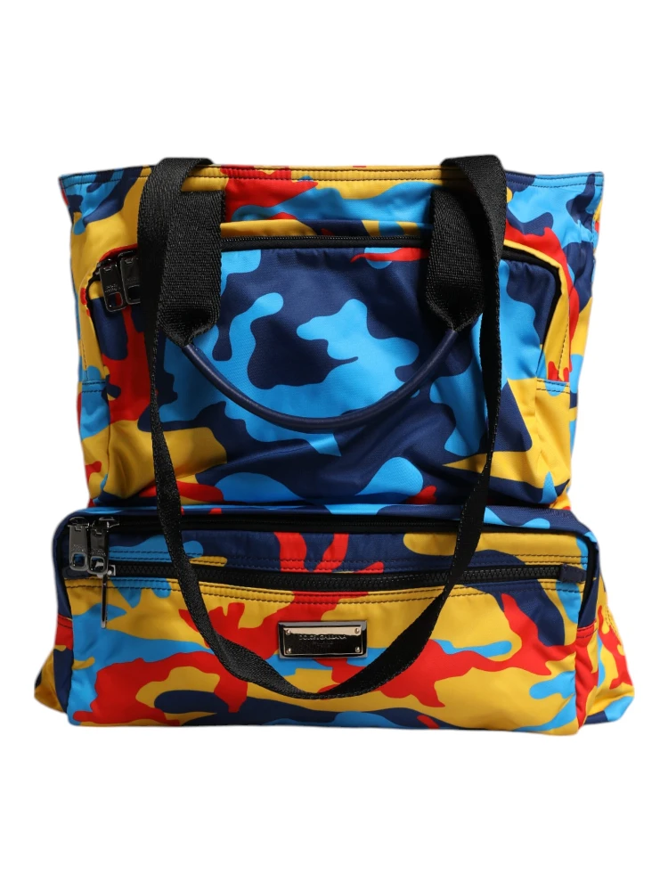 Multicolor Camouflage Nylon Shopping Tote Bag alternative