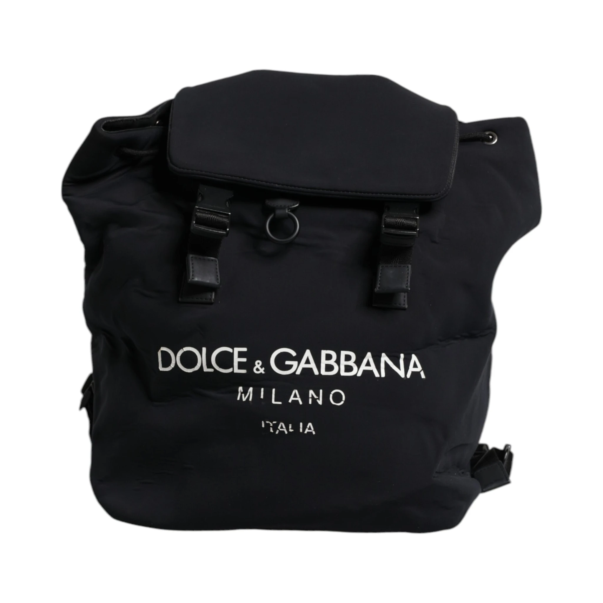 Black Neoprene Nylon DG Logo School Backpack Bag