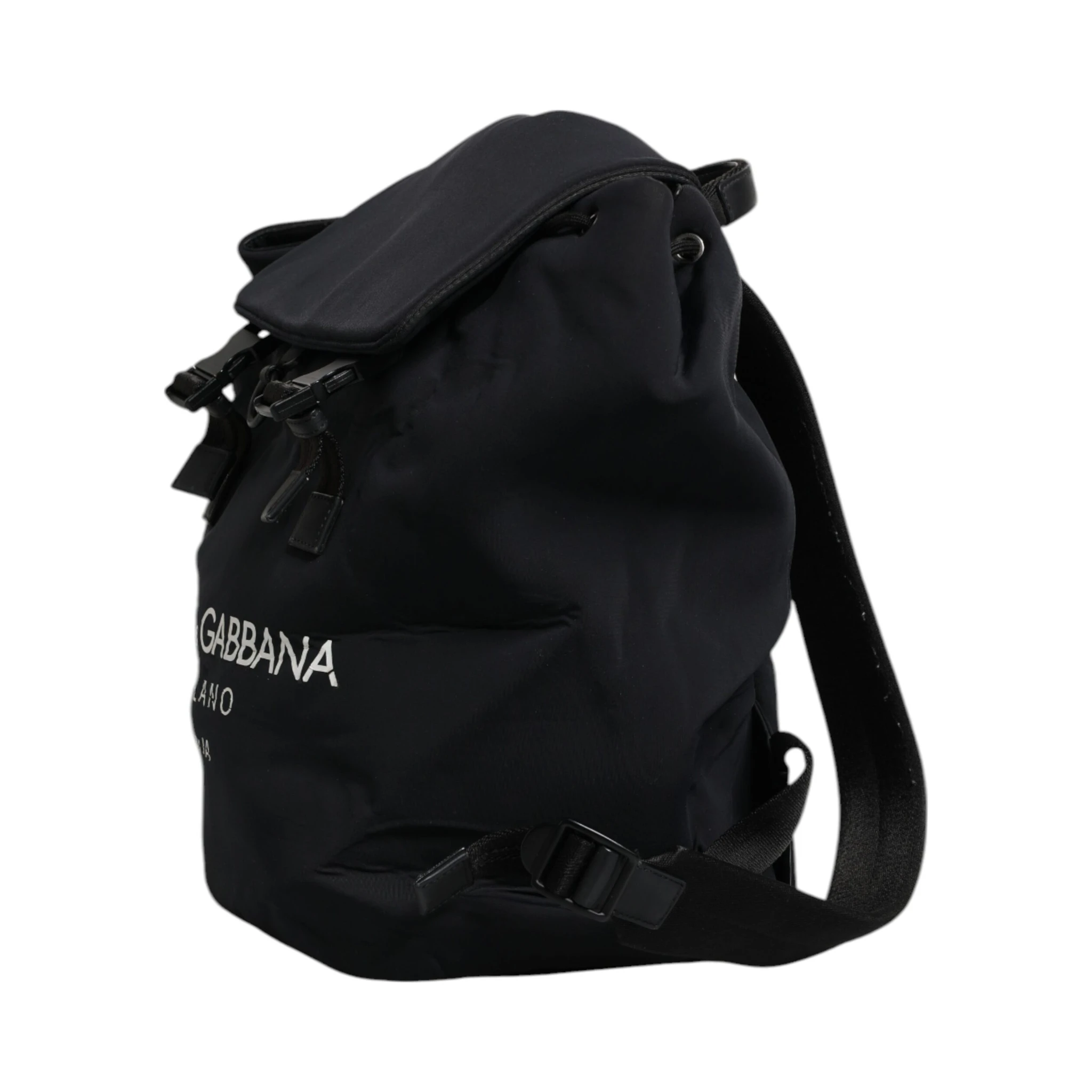 Black Neoprene Nylon DG Logo School Backpack Bag