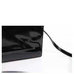 Black Patent Leather Logo Plaque Crossbody Bag