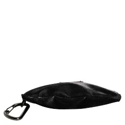 Black Nylon Logo Plaque Keyring Pouch Clutch Bag