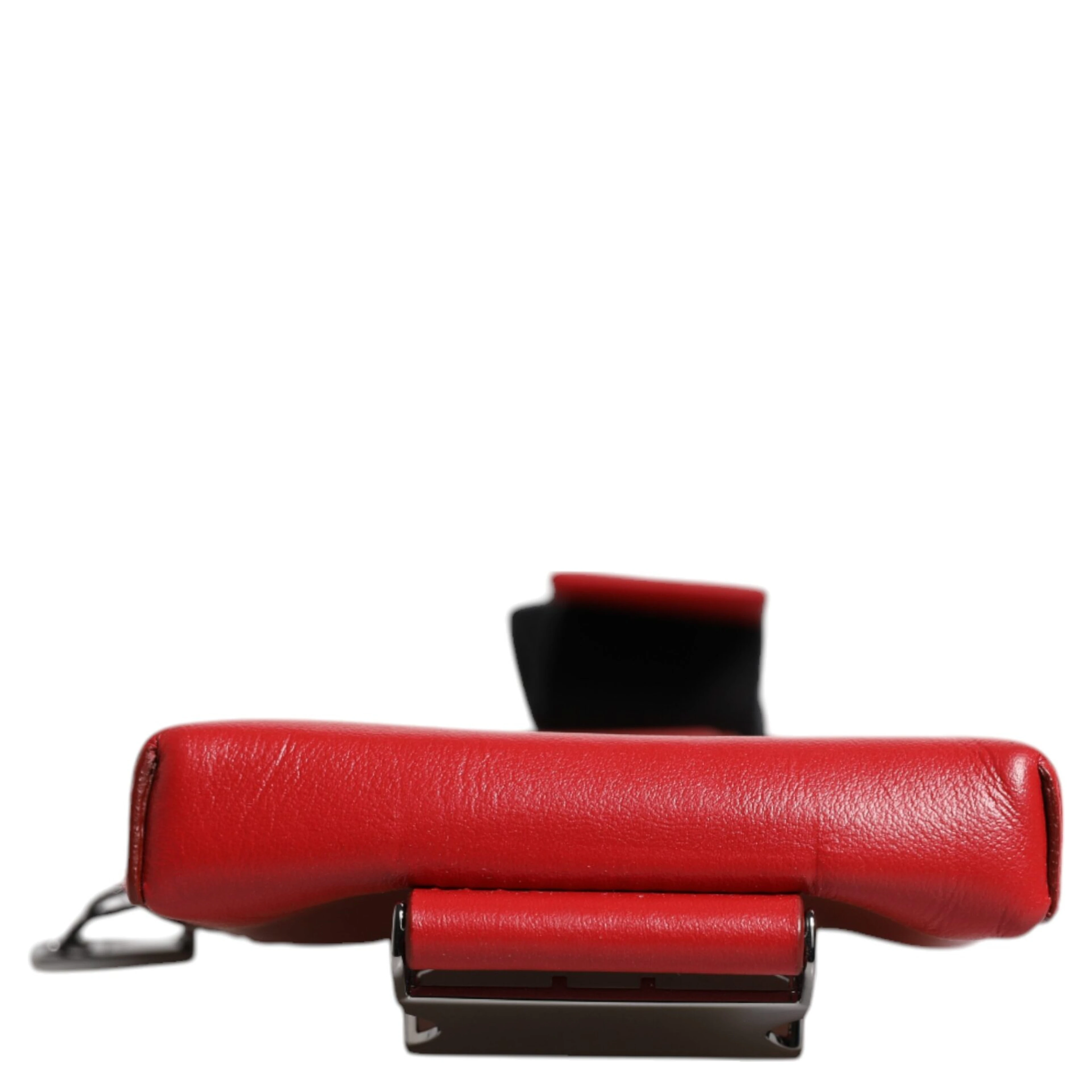 Red Leather Logo Zip Around Card Holder Wide Strap Wallet