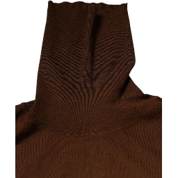 Brown Cashmere Turtleneck Pullover Sweater