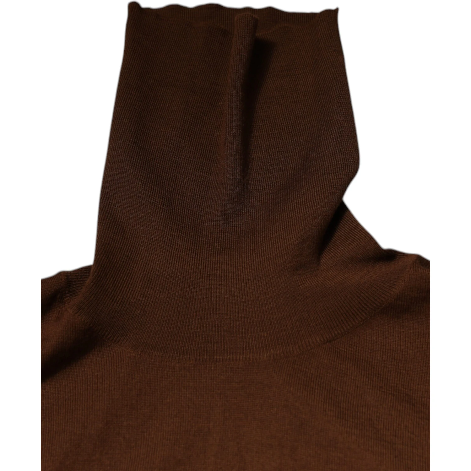 Brown Cashmere Turtleneck Pullover Sweater
