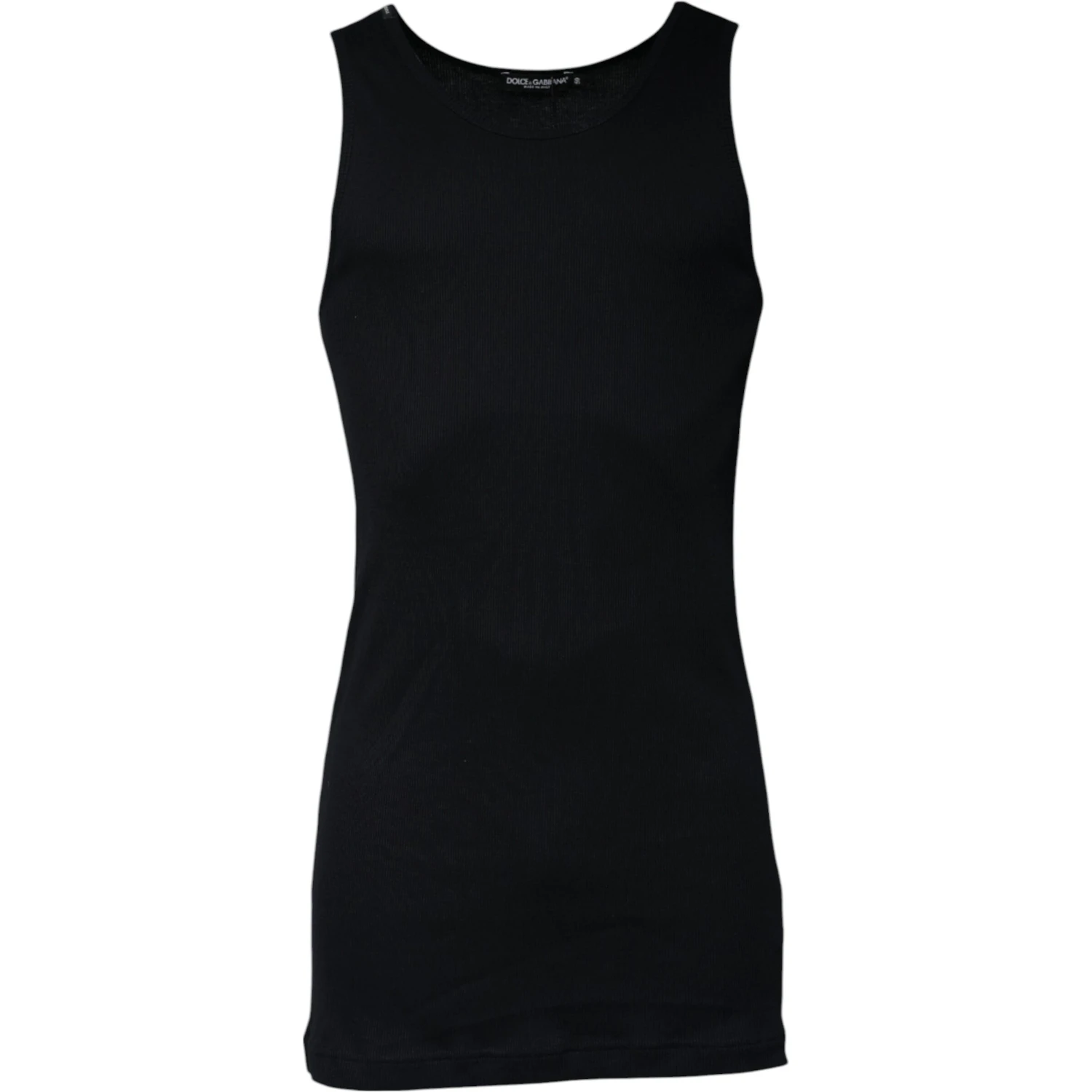 Black Cotton Sleeveless Round Neck Tank T-shirt