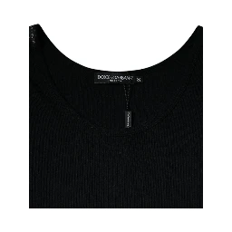 Black Cotton Sleeveless Round Neck Tank T-shirt