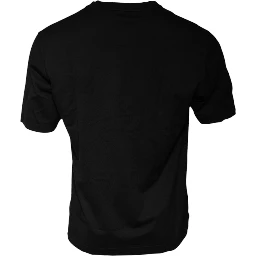 Black Cotton Crew Neck Short Sleeves T-shirt
