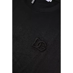 Black Cotton Crew Neck Short Sleeves T-shirt