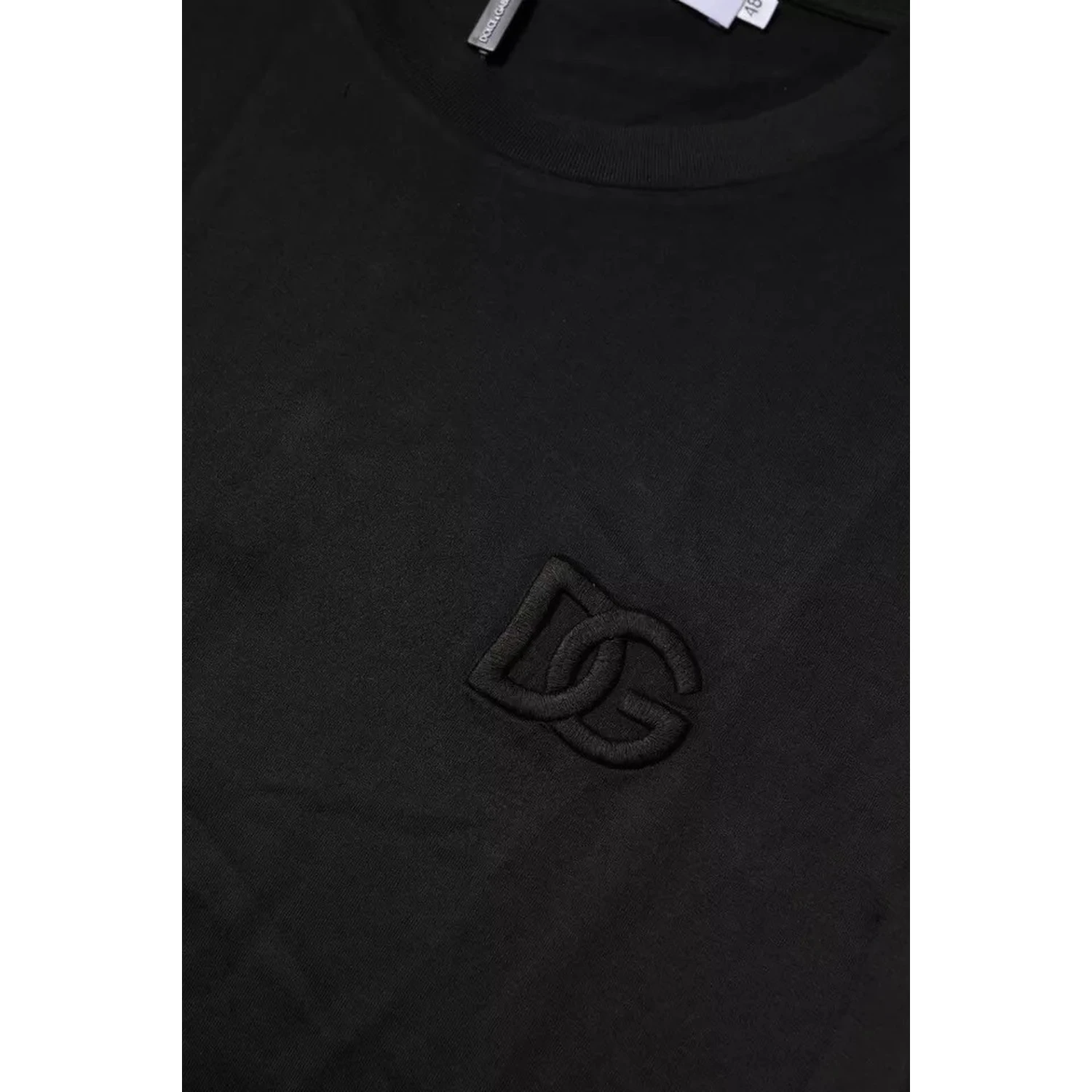 Black Cotton Crew Neck Short Sleeves T-shirt