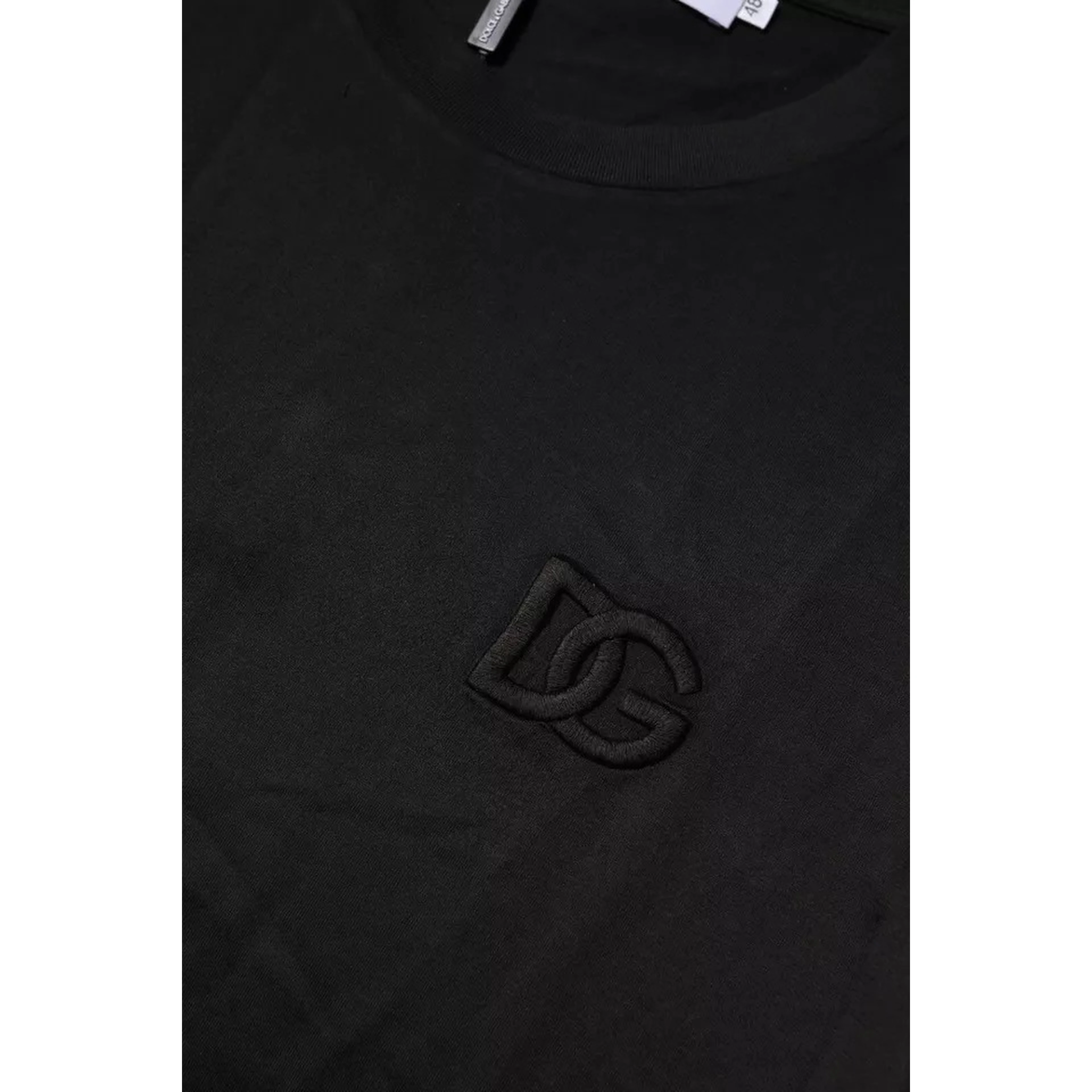 Black Cotton Crew Neck Short Sleeves T-shirt