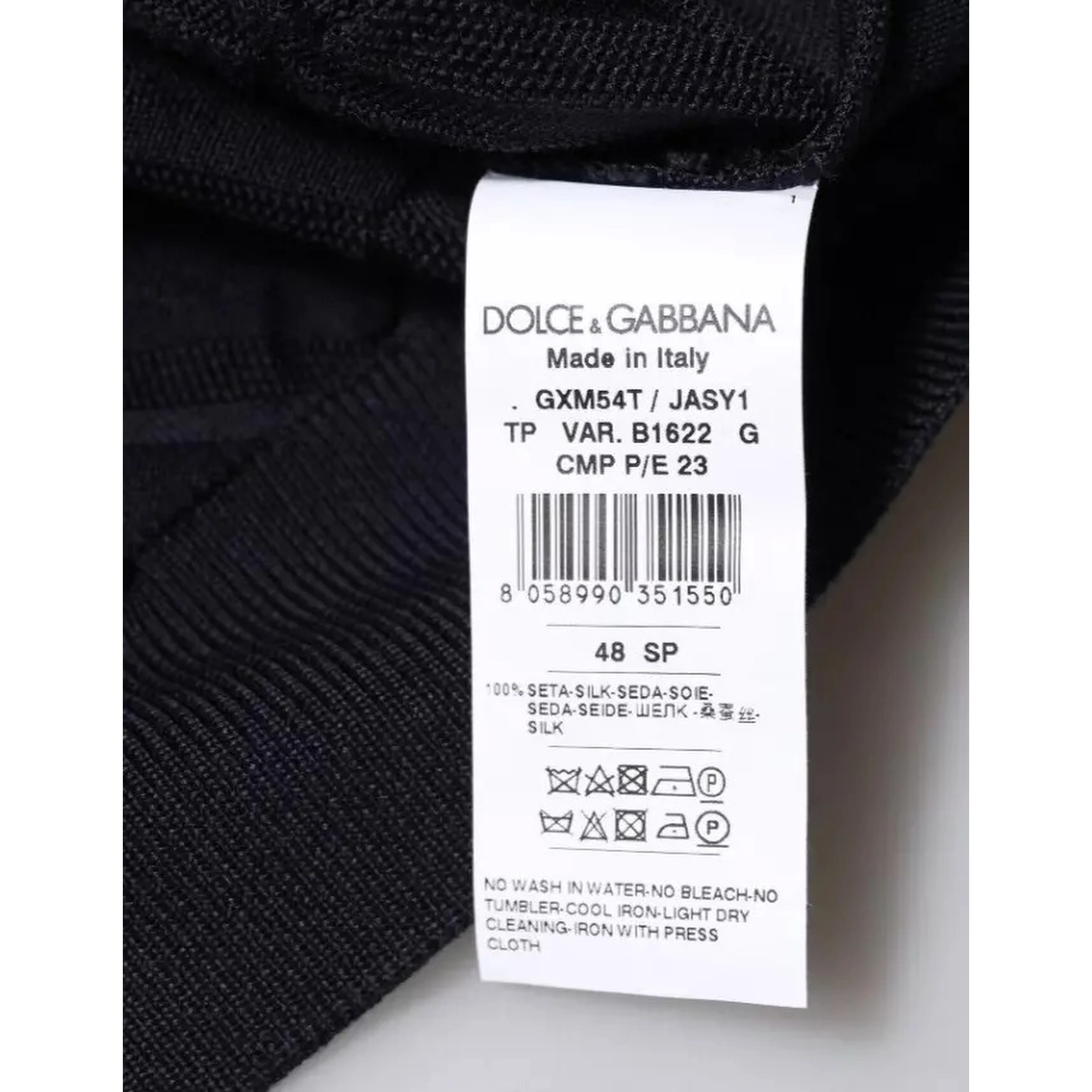 Black Silk Crew Neck Men Cardigan Sweater